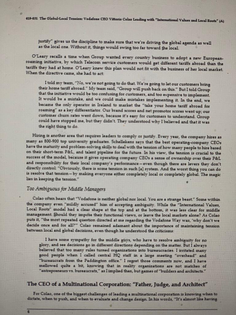 Case Study : The Global/ Local tension at