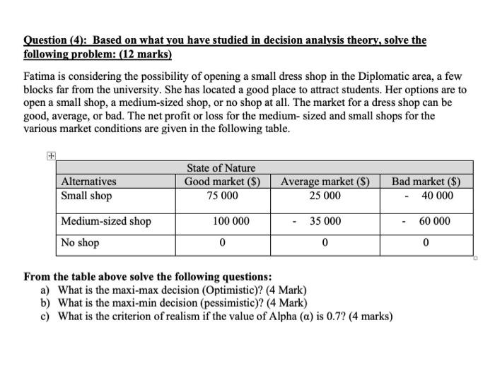 Question (4): Based on what you have studied in