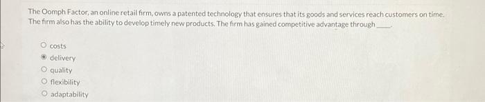 The Oomph Factor, an online retail firm, owns a