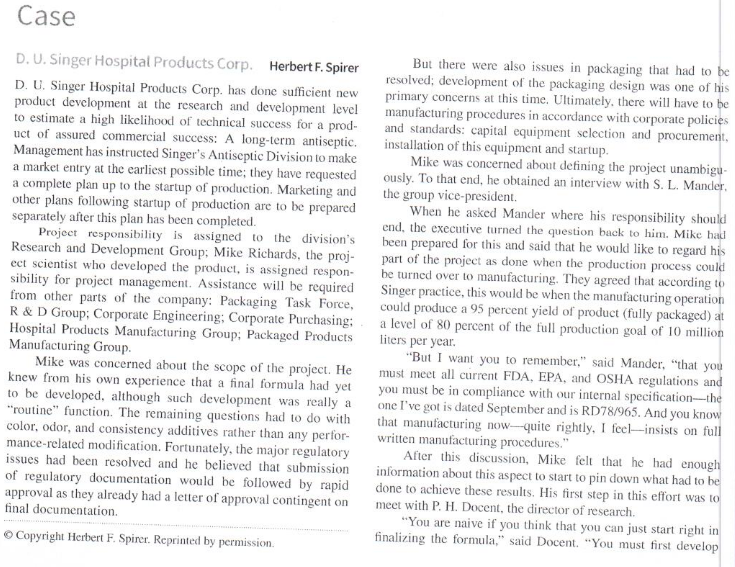 Please review case D.U. Singer Hospital Products
