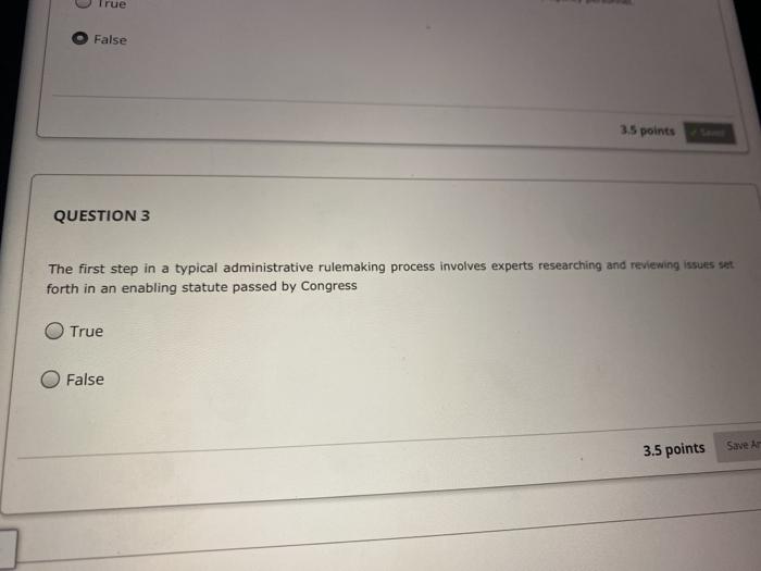 Irue False 35 points QUESTION 3 The first step in