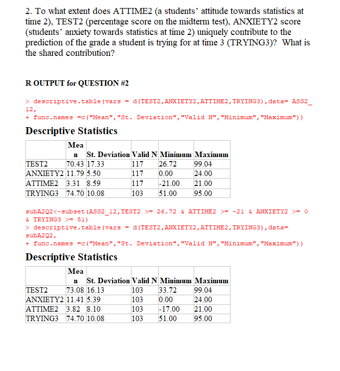Show all your work. 2. To what extent does