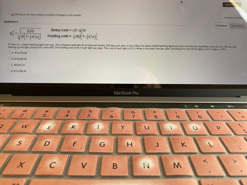 Close Moving to the next question prevents