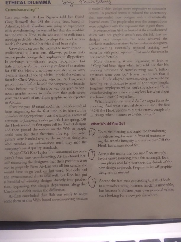 Please read this case study ( Crowdsourcing)and