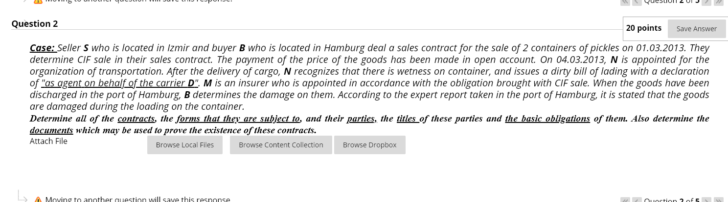 Question 2 20 points Save Answer Case: Seller S