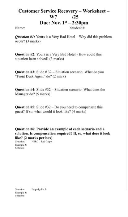 Question #3: Slide # 32 - Situation scenario: