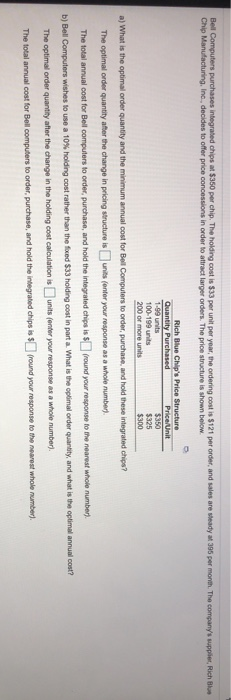 Bell Computers purchases integrated chips at $350