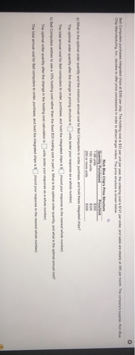 Bell Computers purchases integrated chips at $350