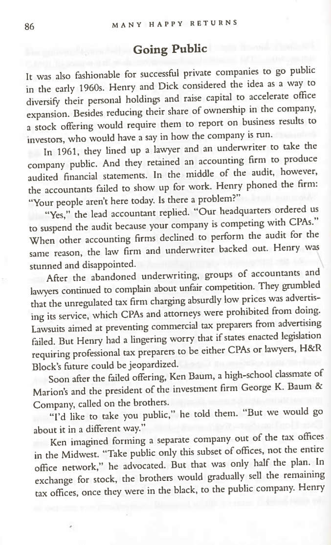 What were the key issues when H&R Block sold the