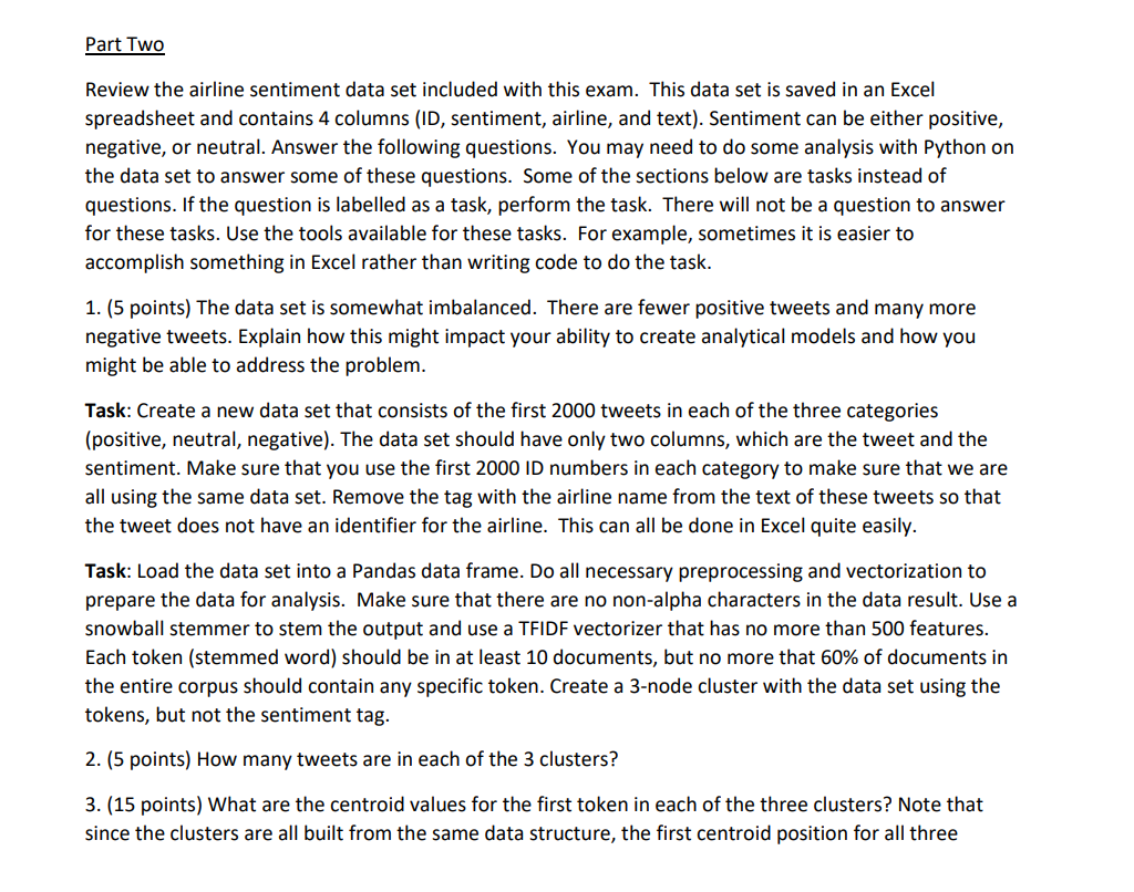 Part Two Review the airline sentiment data set
