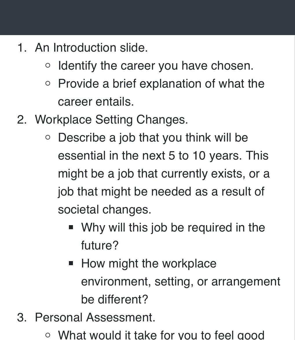 I just need the writing part I will do the slides