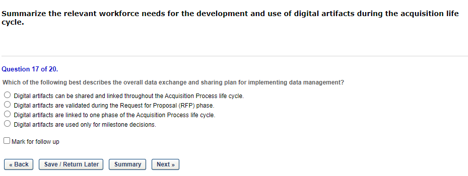 Summarize the relevant workforce needs for the