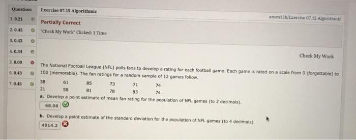 anamh Exercise 07.15 Algorithm Question: Exercise