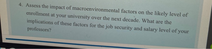 4. Assess the impact of macroenvironmental