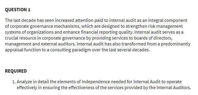 QUESTION 1 The last decade has seen increased