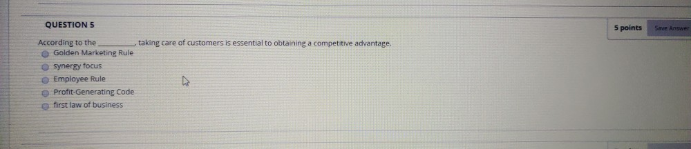 QUESTION 5 5 points Save Answer According to the