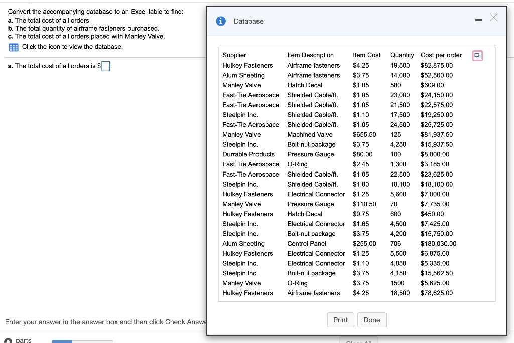 Database Convert the accompanying database to an