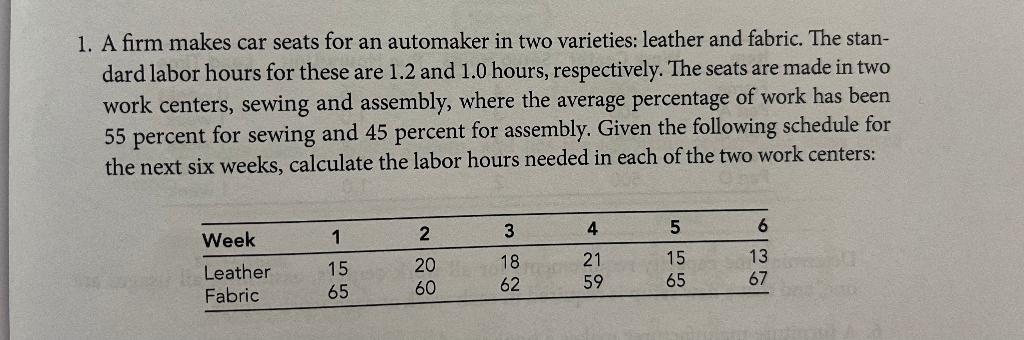 answer with excel and formulas please. 1. A firm