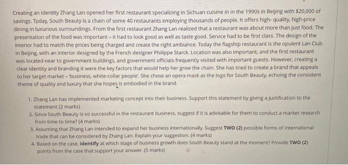 Creating an identity Zhang Lan opened her first