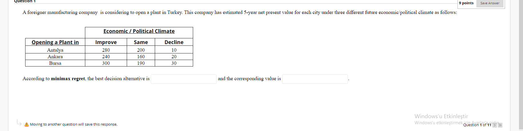 Question 9 points Save Answer A foreigner