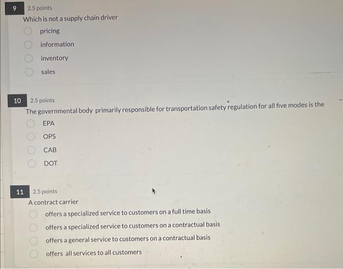 Which is not a supply chain driver pricing