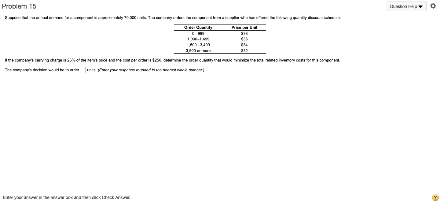 Problem 15 Question Help Suppose that the annual