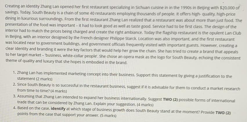 Creating an identity Zhang Lan opened her first