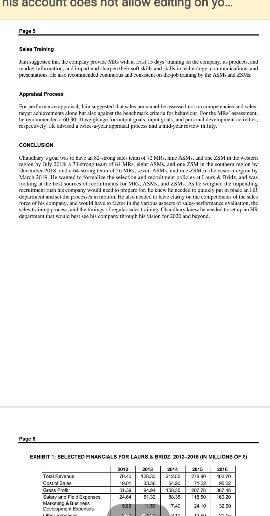 Pleade answer case study as per given 3 questions