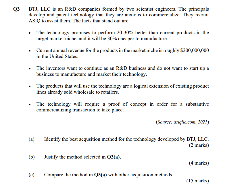 SUBJECT: TECHNOLOGY MANAGEMENT, PLS ANSWER ASAP,
