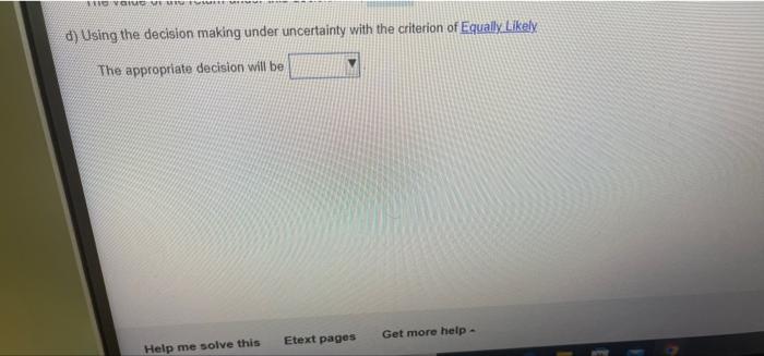 What is the appropriate decison and value on