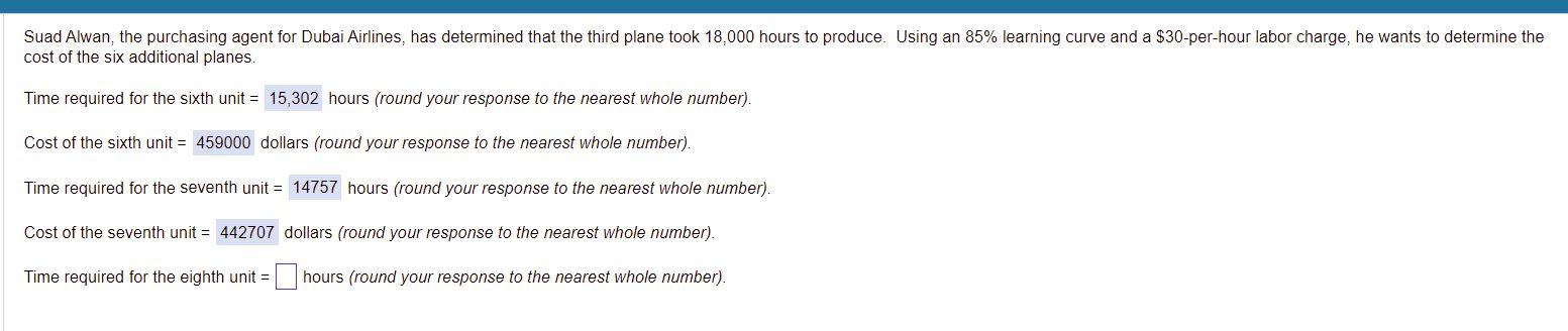 Please help with the last question: Time required