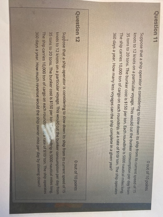 Suppose that a ship operator is considering to