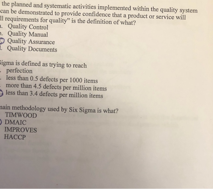 Che planned and systematic activities implemented