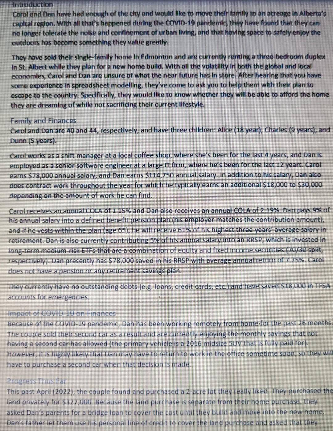 Help help please Introduction Carol and Dan have