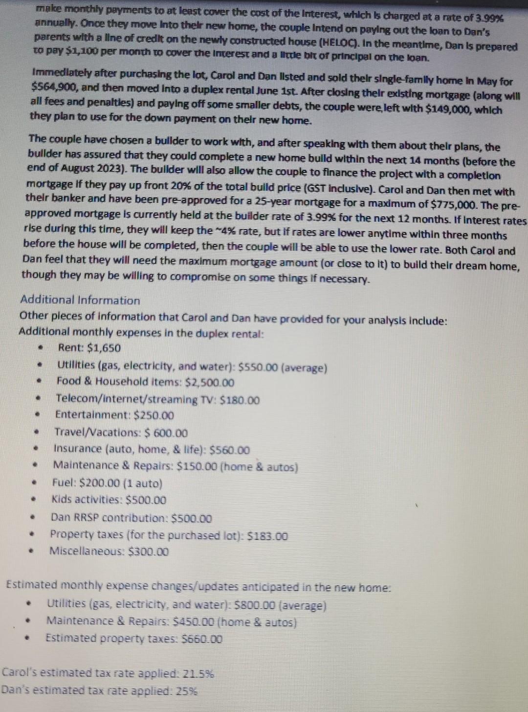 Help help please Introduction Carol and Dan have