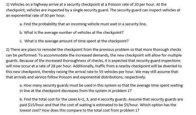 Please Answer number 2 1) Vehicles on a highway