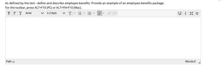 As defined by the text - define and describe