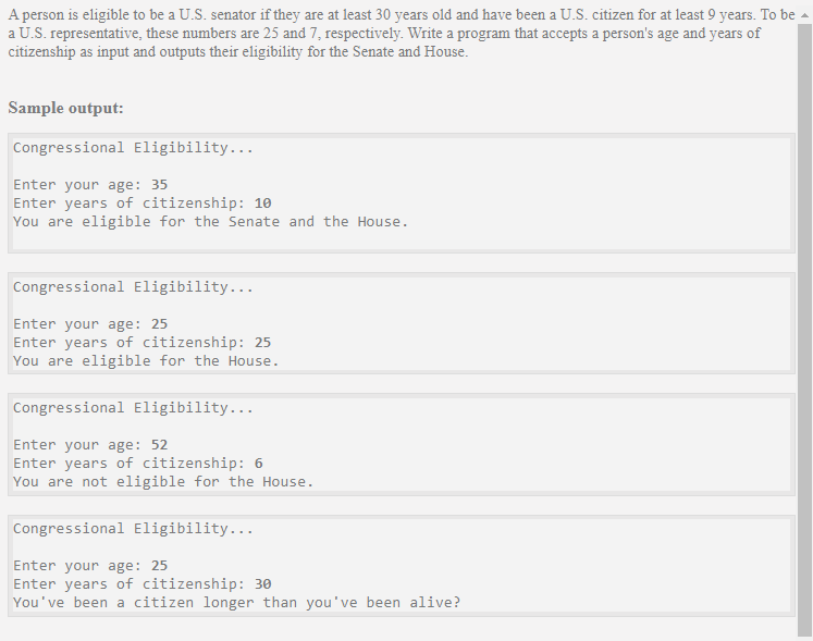 Use Python code. Write a program that accepts a