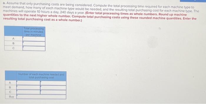 A manager must decide which type of machine to