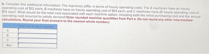 A manager must decide which type of machine to