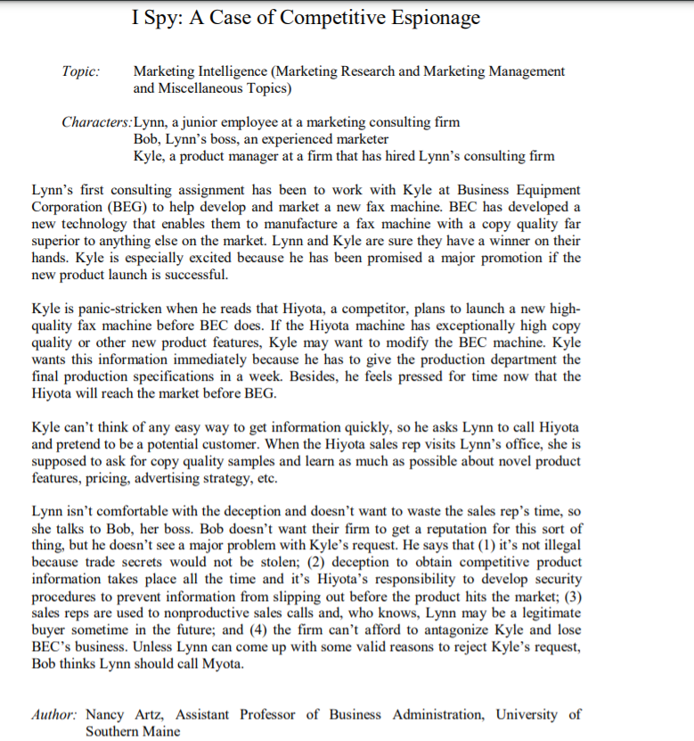 Study the Case then answer the following.