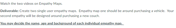 Watch the two videos on Empathy Maps.