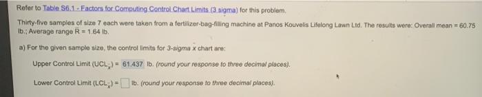 Refer to Table 56.1. Factors for Computing