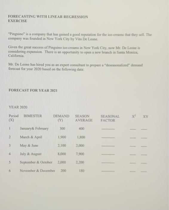 please solve using linear regression. show your