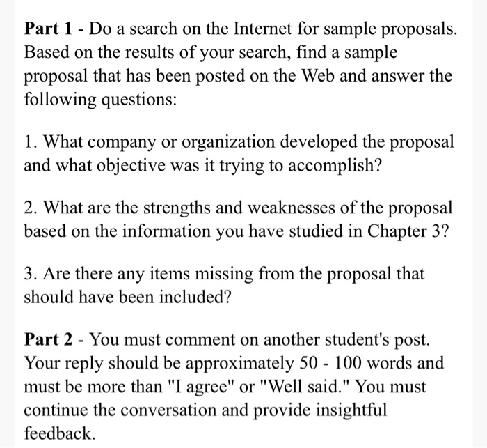 Part 1 - Do a search on the Internet for sample