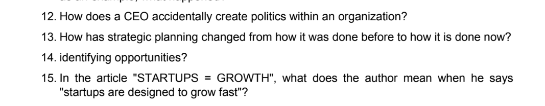 12. How does a CEO accidentally create politics