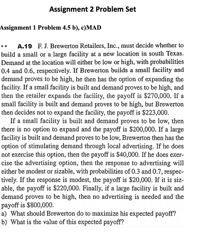 Assignment 2 Problem Set Assignment 1 Problem 4.5
