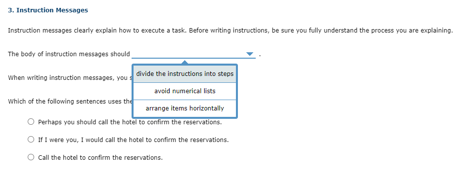 Instruction messages clearly explain how to