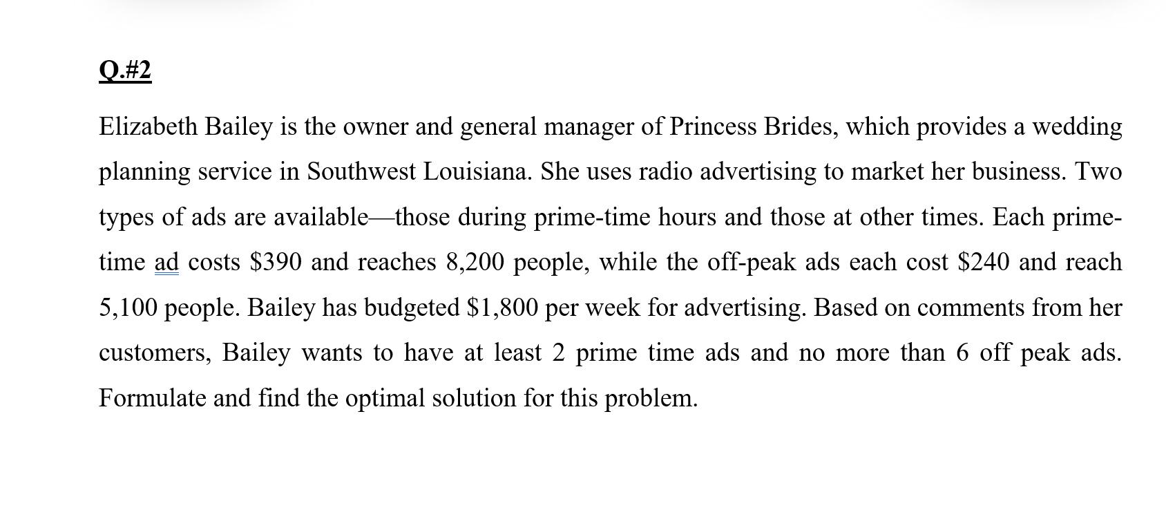 Please provide the Excel & Solver steps. Q.#2