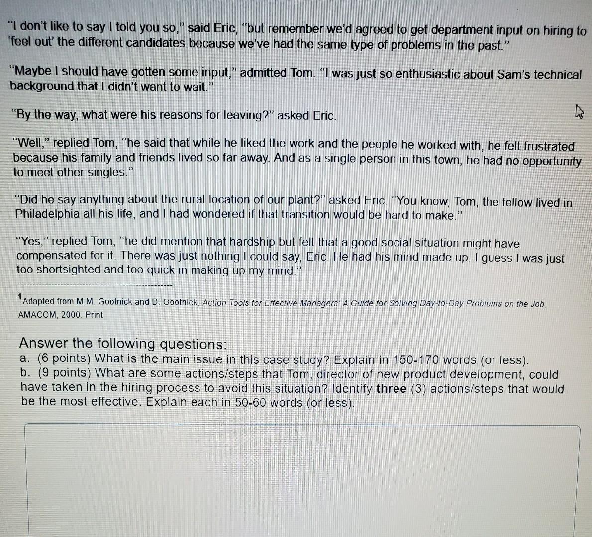 its a *project management question* Review the